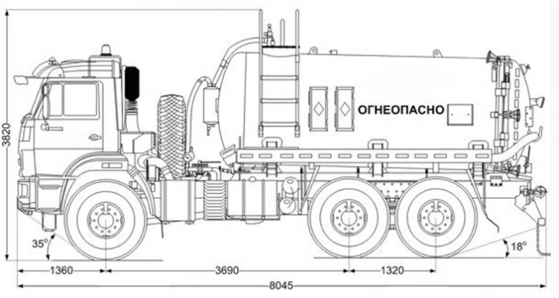 Автоцистерна вакуумная АКН-10 КАМАЗ-43118 Емкостно-наливная техника (автоцистерна)